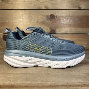 Mens Size 12.5 Wide Hoka One One Bondi 6 Blue Low Running Sneakers 1019271  LMCB